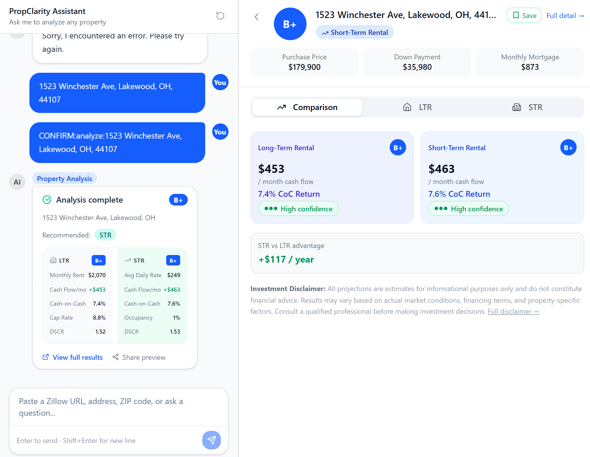 PropClarity dashboard